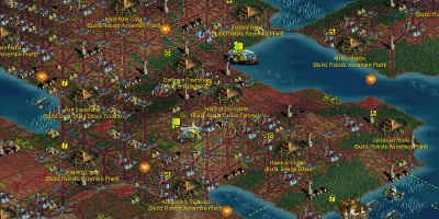 A heavily-populated game map
