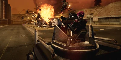 woman on top of gun shooting