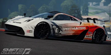 A stunning white and red Pagani Huayra (Pronounced ha-why-ra), modified for GT racing