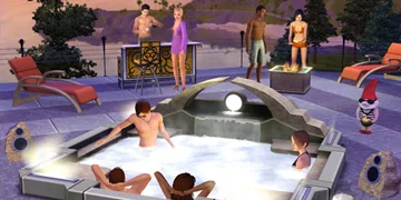 A party with a jacuzzi and