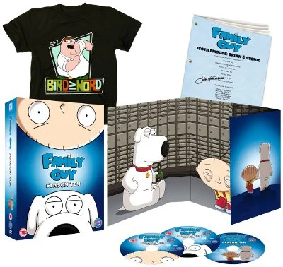 Family Guy Box Set With Three Discs, T Shirt And Script