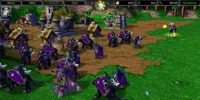 A small force of warriors near a village