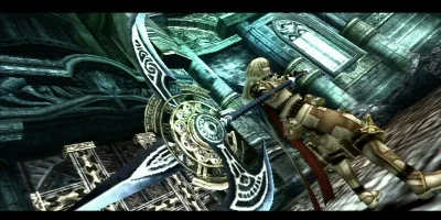 action shot of a woman with a big axe