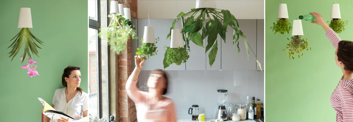 Sky Planter: Upside Down Indoor Plant Pot - White Sky Planter Hanging Plant Pot White