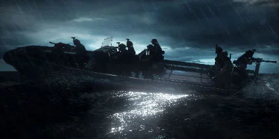 soldiers on a speed boat