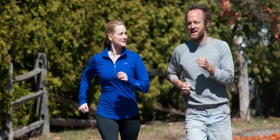 Laura Linney and John Benjamin Hickey Jogging