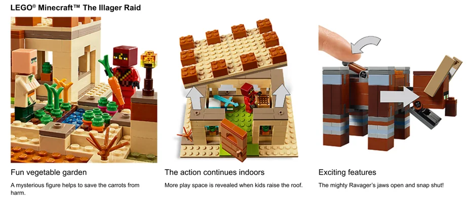 Close up shots of Minecraft LEGO set