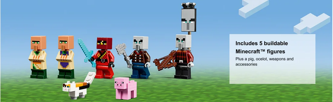 close up of Minecraft minifigures