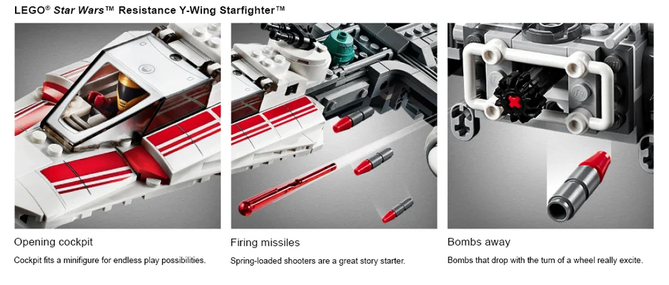 Close up action shots of Star Wars LEGO set