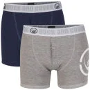 Duck and Cover Men's Logo 2-Pack Boxer - Blue/Grey - S - Blue/Grey Image 1
