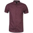 Brave Soul Men's Gallagherc Short Sleeve Polka Dot Shirt - Burgundy - S - Burgundy Image 1