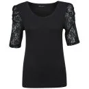 Brave Soul Women's Mischa Lace Sleeve Top - Black - S - Black Image 1