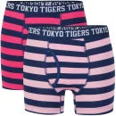 Tokyo Tigers Men's 2-Pack Boxers - Pink Striped - S Image 1
