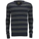 Ringspun Men's Amjam Stripe Knit - Navy/Charcoal - S - Navy/Charcoal Image 1