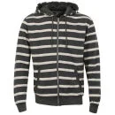 Brave Soul Men's Rocker Striped Zip Thru Hoody - Charcoal - S - Charcoal Image 1