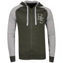 Ringspun Men's Major Hooded Sweat - Khaki / Grey Marl - S - Khaki / Grey Marl Image 1
