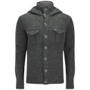 Ringspun Men's Lost Palms Hooded Cardigan - Charcoal Marl - S - Charcoal Image 1
