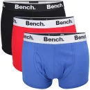 Bench Men's 3-Pack Basic Boxers - Black/Red/Blue - S - Black/Red/Blue Image 1