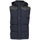 Brave Soul Men's Cyber Gilet - Navy/Charcoal - S - Navy/Charcoal Image 1