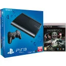 PS3: New Sony PlayStation 3 Slim Console (500 GB) - Black - Includes Injustice: Gods Among Us Image 1