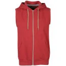 Brave Soul Men's Colombob Sleeveless Hooded Sweatshirt - Red - S Image 1