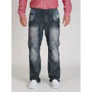 Seven Series Men's Kansas Contrast Stitching Jeans - Dark Wash - 30R - Dark Wash Image 1