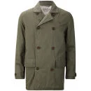 Farah 1920s Men's Double Breasted Trench Coat - Dark Olive - S - Dark Olive Image 1
