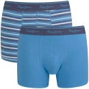 Pepe Jeans Men's Rowan 2 Pack Boxers - Windsor Blue/Turquoise - S - Blue Image 1