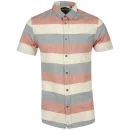 Brave Soul Men's Odin Short Sleeve Shirt - Ecru/Denim/Red - S - Ecru/Denim/Red Image 1