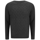Soul Star Men's Athens Cable Knit Jumper - Charcoal Marl - S - Grey Image 1