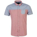 Brave Soul Men's Orthis Short Sleeve Shirt - Blue/Red - S - Blue/Red Image 1