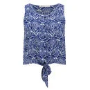 Brave Soul Women's Kat Tie Front Shirt - Blue - XS - Blue Image 1