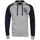 Ringspun Men's Major Hooded Sweat - Grey Marl / Navy - S - Grey Marl / Navy Image 1