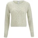 Vero Moda Banita Cable Knitted Jumper - Oatmeal - UK 8 - Cream Image 1