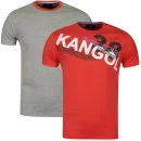 Kangol Men's Cappello and Botch 2 Pack T-shirts - Light Red/Grey Marl - S - Red/GreyMarl Image 1