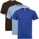Fruit of the Loom/Jerzees Men's 3 Pack T-Shirts - Large - Blue/Brown/Pale Blue Image 1
