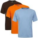 Fruit of the Loom/Jerzees Men's 3 Pack T-Shirts - Large - Brown/Pale Blue/Orange Image 1