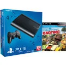 PS3: New Sony PlayStation 3 Slim Console (500 GB) - Black - Includes LittleBigPlanet: Karting Image 1