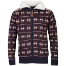Brave Soul Men's Carlyleb Fairisle Zip Through Jumper - Navy - S - Navy Image 1