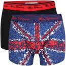 Ben Sherman Men's 2-Pack Union Jack Boxer - Multi/Black - S - Multi/Black Image 1