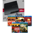 Playstation 3 PS3 Slim 320GB Console: 5 Blu-ray Bundle Image 1