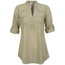 Brave Soul Women's Military Shirt - Beige - S - Beige Image 1