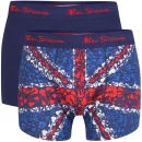 Ben Sherman Men's 2-Pack Union Jack Boxer - Multi/Blue - S - Multi/Blue Image 1