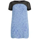 Neon Rose Women's Zig Zag Panel Dress - Blue - 8 - Blue Image 1