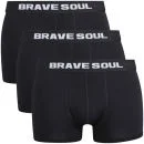 Brave Soul Men's 3-Pack Boxers - Black - S - Black Image 1