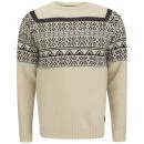 Soul Star Men's Venzy Fairisle Knit Jumper - Sand - S - Stone Image 1