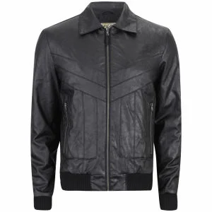 Ringspun Men's Higson Leather Look Jacket - Black - S - Black Image 1
