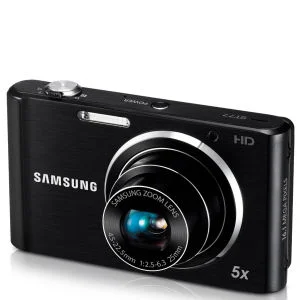 Samsung ST77 Compact Digital Camera (16MP, 5x Optical, 2.7Inch LCD) - Black Image 1