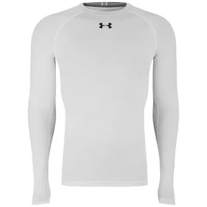 Under Armour Men's Heatgear Sonic Compression Long Sleeve T-Shirt - White/Black - S - White/Black Image 1