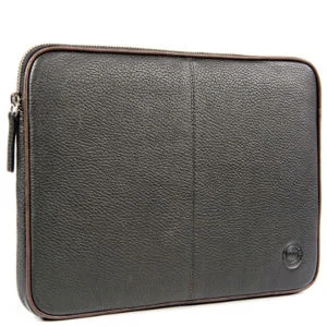 dbramante1928 Leather Laptop Case (upto 16 Inch Laptops and Notebooks) - Black with Brown Piping Image 1